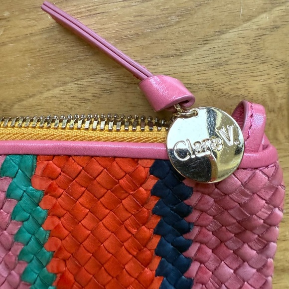 EUC Rare Clare V woven striped clutch with tabs - Picture 5 of 6